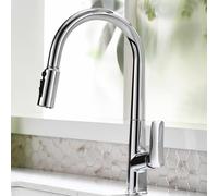 LGYGMD 3 Way Sink Faucet with Pull out Spray, Brass Telescopic Swivel Kitchen Mixer Faucet-Brushed Gold Beauty Comes