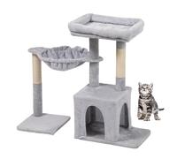 LGYGMD 31 Inch, Tree Indoor Cats, Scratching Post Scratcher with Hammock Perch, Small Tower, Playhouse Cat Condos for Cats,A