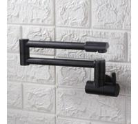 LGYGMD All Copper Wall Folding Kitchen ° Rotation Cold White Brushed Pot Filler Faucet Swing Arm Single Hole,Black,Include:1*Faucet