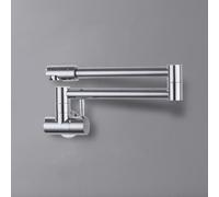 LGYGMD All Copper Wall Folding Kitchen ° Rotation Cold White Brushed Pot Filler Faucet Swing Arm Single Hole,Chrome,Include:1*Faucet