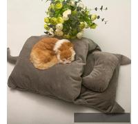 LGYGMD All Seasons Cloth Keep Quilt House Dog Kennel Winter Warm Nest Bag Japanese-Style Pet The Bed Sleeping Pouch Cat (Color Gray, Size : L)