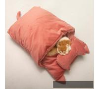 LGYGMD All Seasons Cloth Keep Quilt House Dog Kennel Winter Warm Nest Bag Japanese-Style Pet The Bed Sleeping Pouch Cat (Color Pink, Size : S)