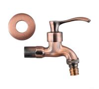 LGYGMD Antique Bronze Washing Machine Faucet, Wall Mounted Vintage Garden Tap Decorative, Outdoor Water Crane European Oil Rubbed Brass