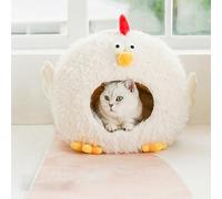 LGYGMD Autumn and Winter New Nest Creative Little Lamb Pet Bed Fleece-Lined Warm Chicken Cat House Dog Kennel