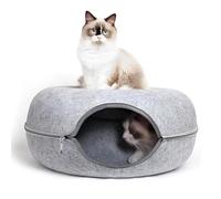 LGYGMD Bed Indoor Cats, Scratch Resistant Toys, Detachable Round Felt & Washable Interior Cat Play Tunnel for Small Pets,B,M