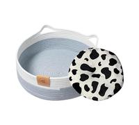 LGYGMD Bed,Washable Cotton Rope Woven with Mat Cute Cat Beds Sleeping Nest | for Indoor Puppy Bunny Small Dog Pet Animal All Seasons Bedroom Living Room Dorm Toy Snack Storage