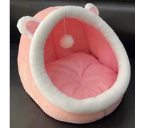 LGYGMD Beds for Indoor Cats Cat Cave with Removable Washable Cushioned Pillow, Soft Premium Cotton No Deformation Pet Bed, Roomy (Color Pink, Size : S)