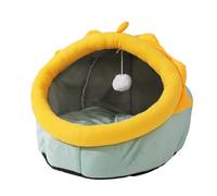 LGYGMD Beds for Indoor Cats Cat Cave with Removable Washable Cushioned Pillow, Soft Premium Cotton No Deformation Pet Bed, Roomy (Color Green, Size : S)