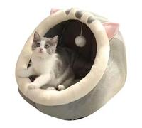 LGYGMD Beds for Indoor Cats Cat Cave with Removable Washable Cushioned Pillow, Soft Premium Cotton No Deformation Pet Bed, Roomy (Color Gray, Size : M)