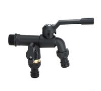 LGYGMD Black Brass Hose Faucet,Antifreeze 1/2" Dual Outlet Outdoor Faucet for Garden