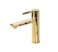 LGYGMD Black Deck Mounted Brass Single Hole A Handle Hot Cold Bathroom Mixer Sink Tap Basin Faucet Vanity Water Tapware