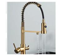 LGYGMD Black Drinking Brass Kitchen Dual Spout Water Purifier Faucet,Sink Faucet, Gold