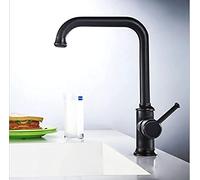 LGYGMD Black Oil Brushed Brass Swivel Sinks Faucet Degree Rotating Kitchen Mixer Tap