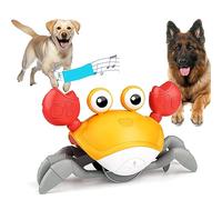 LGYGMD Boston Terrier World Crawling Crab Cat Interactive Dog Toy with Music Sound and Light, Orange