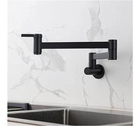 LGYGMD Brass Faucet °Rotation Sink Foldable Double Handle Kitchen Mixer Tap Cold Water Only Wall Installation,Brushed