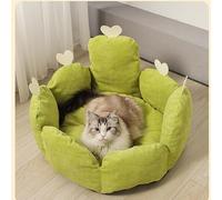 LGYGMD Calming Cat for Indoor Cats Cute Cactus Pet Beds, Fluffy Puppy Non-Slip Extra Small Dog Bed, Green (Size : M)