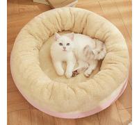 LGYGMD Cat Dog for Cats, Small/Medium Dogs, Soft Fluffy Warm and Cozy Anti Anxiety Cuddler, Joint-Relief Pet Bed (Color Pink, Size : 60x60x21cm)