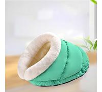LGYGMD Cat Warm Sleeping Bag Small Cave Bed,Puppy Kitten Pet Indoor Snooze Sleep Soft Calming Bed Tent House (Color Green, Size : 59x36x31cm)