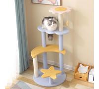 LGYGMD Cats Multi-Layer Climbing Frame Sturdy Jumping Platform Wear-Resistant Scratching Post Cat Tree for Indoor Small Medium Cats,M