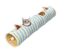 LGYGMD Collapsible Cat Tunnels Indoor, Lovely Kitten Large Tunnel Tube Small Pet Crinkle Paper Inside Toy with Balls for Cats Kitty Puppy Rabbit Ferrets