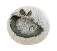 LGYGMD Covered Round Calming Cave Hooded Cat Bed | Warm Sleeping Bag Nest for Winter Small Dog Animal Kitten Indoor Outdoor Balcony Dorm Bedroom Living Room Apartment