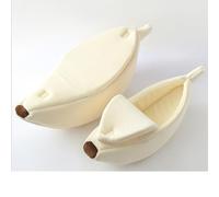 LGYGMD Creative Shape Cat Nest Soft Cozy Dogs Cats Banana Self-Warming Winter House Bed Mat Pet Supplies for Puppy Kitten (Color White, Size : 55x20cm)