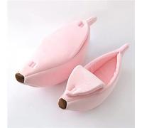 LGYGMD Creative Shape Cat Nest Soft Cozy Dogs Cats Banana Self-Warming Winter House Bed Mat Pet Supplies for Puppy Kitten (Color Pink, Size : 40x15cm)