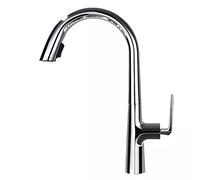LGYGMD Degree Swivel High ARC Sink Faucet Hidden out Spray Head Single Handle Brass Kitchen Mixer Tap with Dual Function Pull Down Sprayer,Black