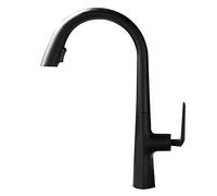 LGYGMD Degree Swivel High ARC Sink Faucet Hidden out Spray Head Single Handle Brass Kitchen Mixer Tap with Dual Function Pull Down Sprayer,Black