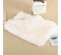 LGYGMD Dog Super Soft Warm Fluffy Shaggy Faux Fur Pet Snuggle Blanket Washable Sleep Bed Mat for Small Large Dogs and Cats (Medium, White)