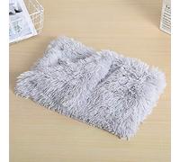 LGYGMD Dog Super Soft Warm Fluffy Shaggy Faux Fur Pet Snuggle Blanket Washable Sleep Bed Mat for Small Medium Dogs and Cats (Large, Light Grey)