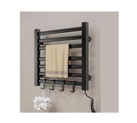 LGYGMD - Estante eléctrico con calefacción para montaje en pared, accesorio negro para toallas de baño, toallas secas, ideal para una experiencia de spa en casa de lujo