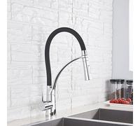 LGYGMD Faucet for Bar Farmhouse Commercial, Black Sink Single Handle Kitchen Washing Crane, Hot Cold Water Mixer Taps, Pull out Sprayer Faucets, Deck Mounted