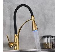 LGYGMD Faucet for Bar Farmhouse Commercial, Black Sink Single Handle Kitchen Washing Crane, Hot Cold Water Mixer Taps, Pull out Sprayer Faucets, Deck Mounted