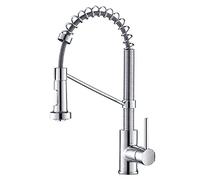 LGYGMD Faucet with Down 2-Function Pull out Sprayer Spring Sink Commercial Stainless Steel ° Swivel Single Handle Kitchen Mixer Tap,Gold