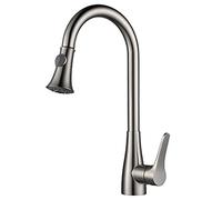 LGYGMD Faucet with Pull Down Sprayer, ° Swivel Sink High ARC Handle Hot and Cold Water Kitchen Mixer Tap, Single Hole Faucet,Chrome