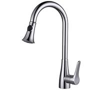LGYGMD Faucet with Pull Down Sprayer, ° Swivel Sink High ARC Handle Hot and Cold Water Kitchen Mixer Tap, Single Hole Faucet,Chrome
