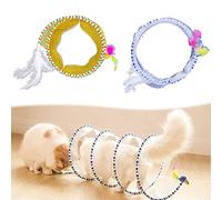 LGYGMD Folded Tube Collapsible Pet Interactive S-Te Cat Tunnel Toys, Puppy Kitten Playing Portable Feather Toy Tent