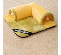 LGYGMD Fun Play Sleep Integrated Autumn and Warm Tunnel Nest Shelter Four Seasons Winter Cat Cave Soft Material (Color Yellow, Size : 60x60cm)