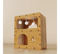 LGYGMD House, Scratcher Board Cave with Hanging Toy,Large Space Cardboard Bed Condo,Suitable for Cats to Rest&Scratching Cat Scratch Pad,A