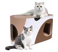 LGYGMD Lounge, Corrugated Cardboard Scratcher House with Hole, Large Lounger Sofa Bed, Scratching Pad for Indoor Cats As Furniture Protector, Cat Training Toy