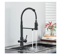 LGYGMD Matte Black Purifier Kitchen Pull Down Filtered Faucets Spout Brass Crane Dual Handle Hot Cold Mixer Tap Deck Mount,Sink Faucet