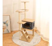 LGYGMD Multi-Level Tree Tower Sisal-Covered Scratching Posts and Cozy Perches for Cats, Indoor Cat Activity Centre with Ladder,S