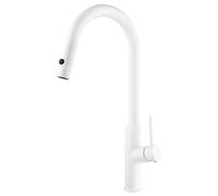 LGYGMD out Stainless Steel Sink Faucet with Pull Down Dual Mode Sprayer, ° Rotation Cold and Hot Kitchen Mixer Tap Deck Mounted Single Handle,White