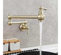 LGYGMD Pot Filler Wall Mount Cold Brass Folding Double Joint Swing Arm Single Hole Kitchen Sink Faucet,Orb