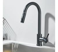 LGYGMD Pull out Faucets ° Rotation Single Lever Mixer Tap Kitchen Sink Cold Hot Water Tap,Black,Include:1*Faucet