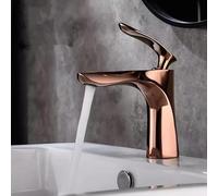 LGYGMD Rose Gold Bathroom Faucets Basin Faucet Sink Mixer Hot Cold Deck Mounted Lavatory Crane Water Tap, ZJJY2584