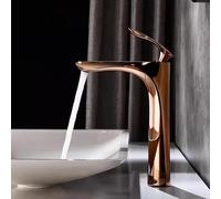 LGYGMD Rose Gold Bathroom Faucets Basin Faucet Sink Mixer Hot Cold Deck Mounted Lavatory Crane Water Tap, ZJJY2584