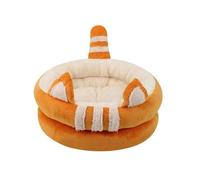 LGYGMD Round Cat Beds for Indoor Cats, Warm Ultra Soft, Machine Washable, Removable Comfy Cushion, Calming Pet Bed, Assorted Colors (Color Orange, Size : 44x13cm)