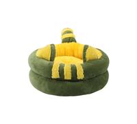 LGYGMD Round Cat Beds for Indoor Cats, Warm Ultra Soft, Machine Washable, Removable Comfy Cushion, Calming Pet Bed, Assorted Colors (Color Green, Size : 44x13cm)